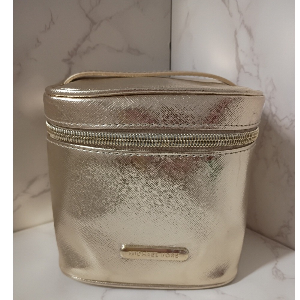 Michael Kors Metallic Gold Cosmetic Case NWOT